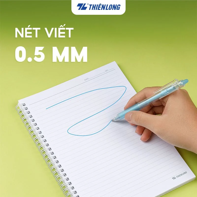 Bút bi nước gel xóa được Thiên Long GELE-007 nét 0.5mm nắp bấm